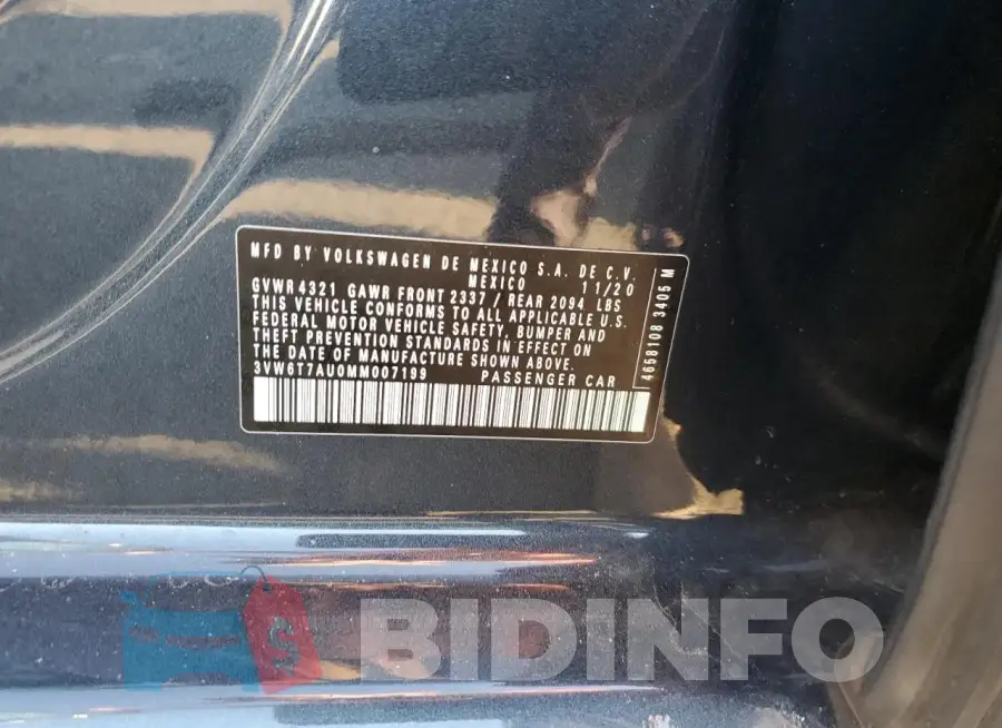 3VW6T7AU0MM007199 Photo# 12