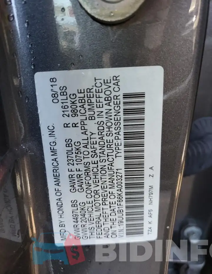 19UUB1F66KA003271 Photo# 12