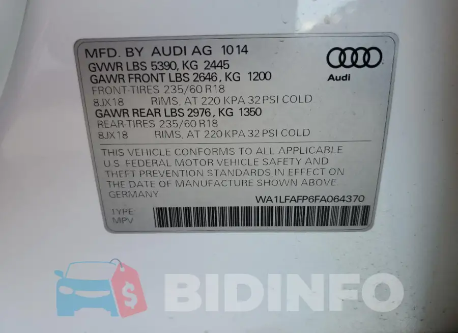WA1LFAFP6FA064370 Photo# 13