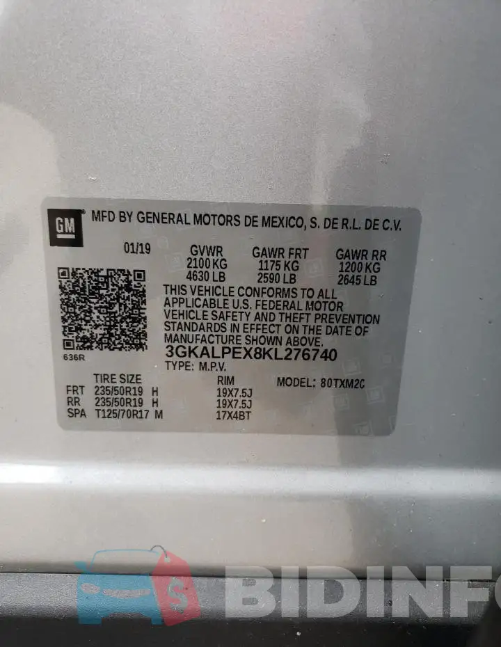 3GKALPEX8KL276740 Photo# 10