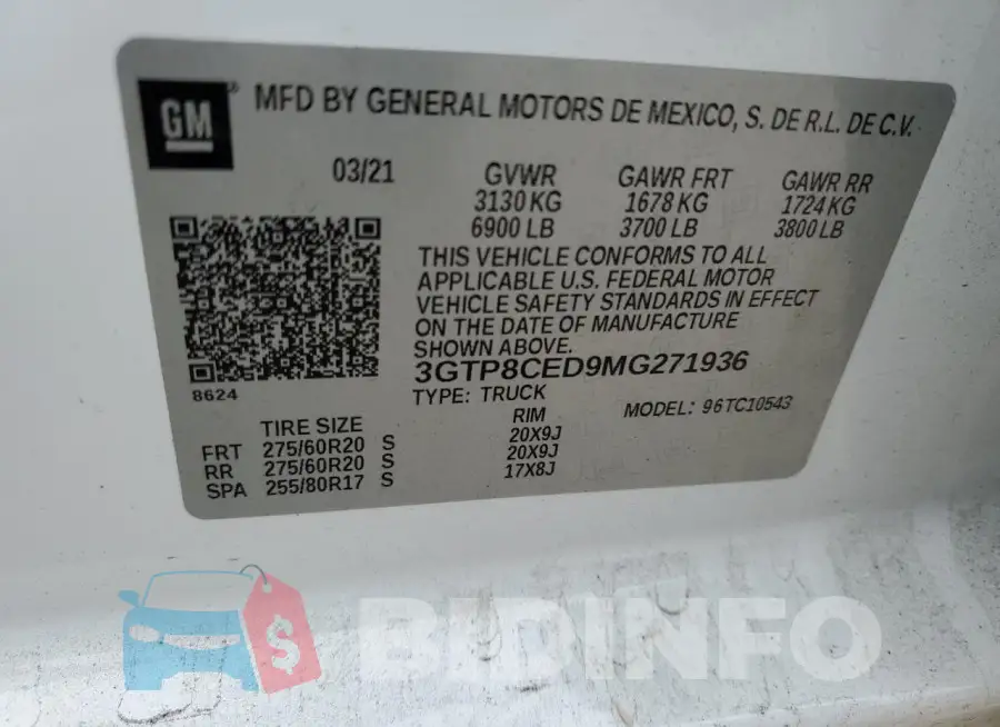 3GTP8CED9MG271936 Photo# 12