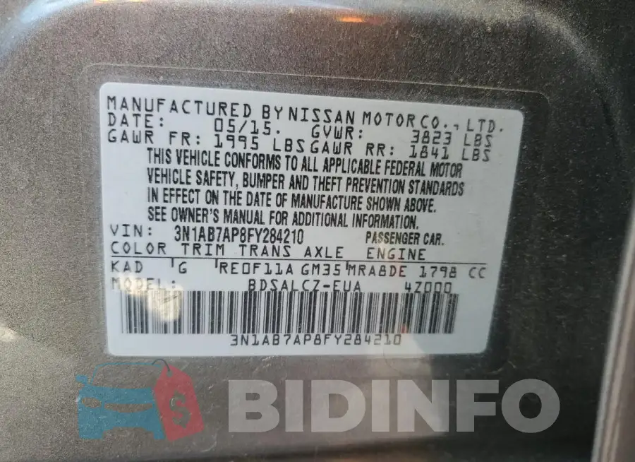 3N1AB7AP8FY284210 Photo# 12