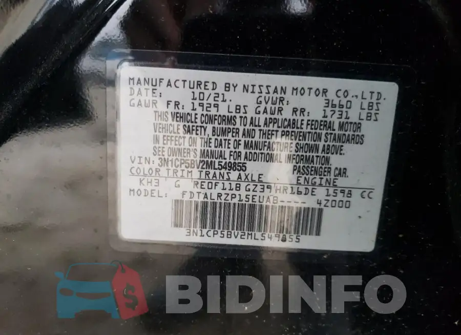 3N1CP5BV2ML549855 Photo# 12