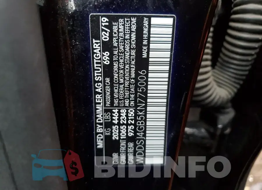 WDDSJ4GB5KN775006 Photo# 13