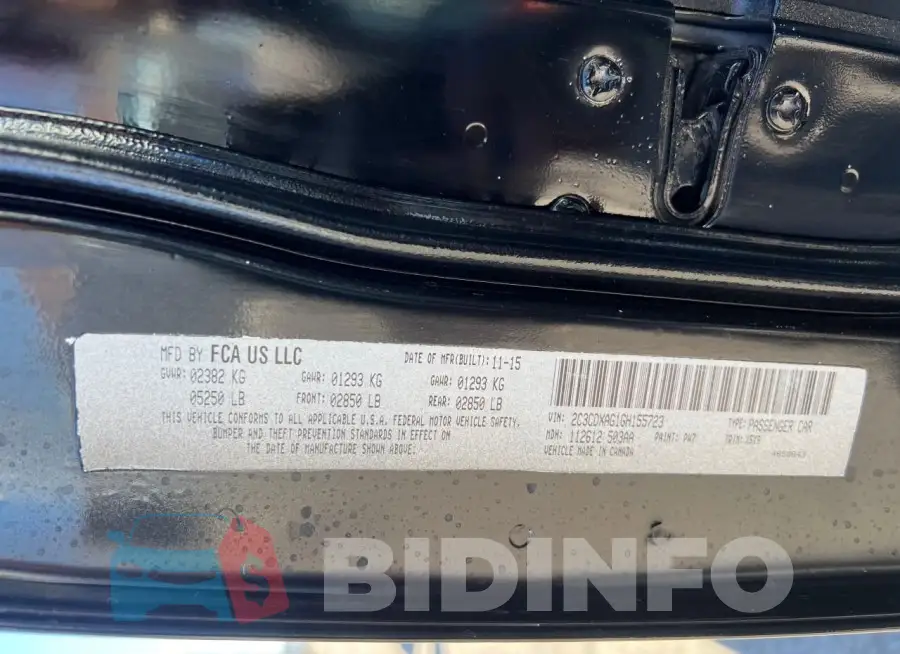 2C3CDXAG1GH155723 Photo# 10
