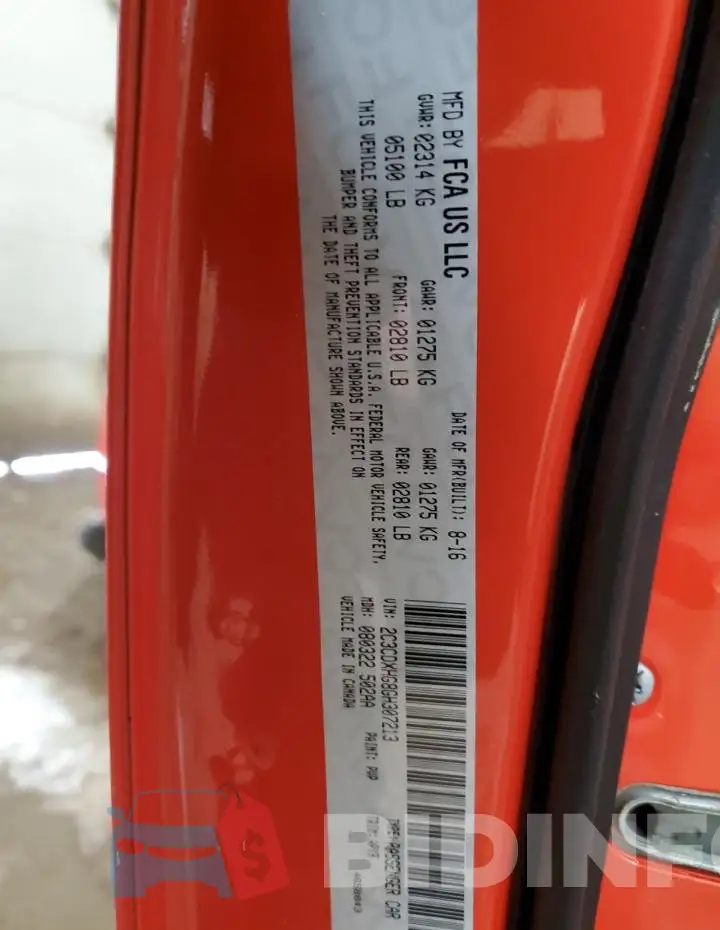 2C3CDXHG8GH307213 Photo# 12