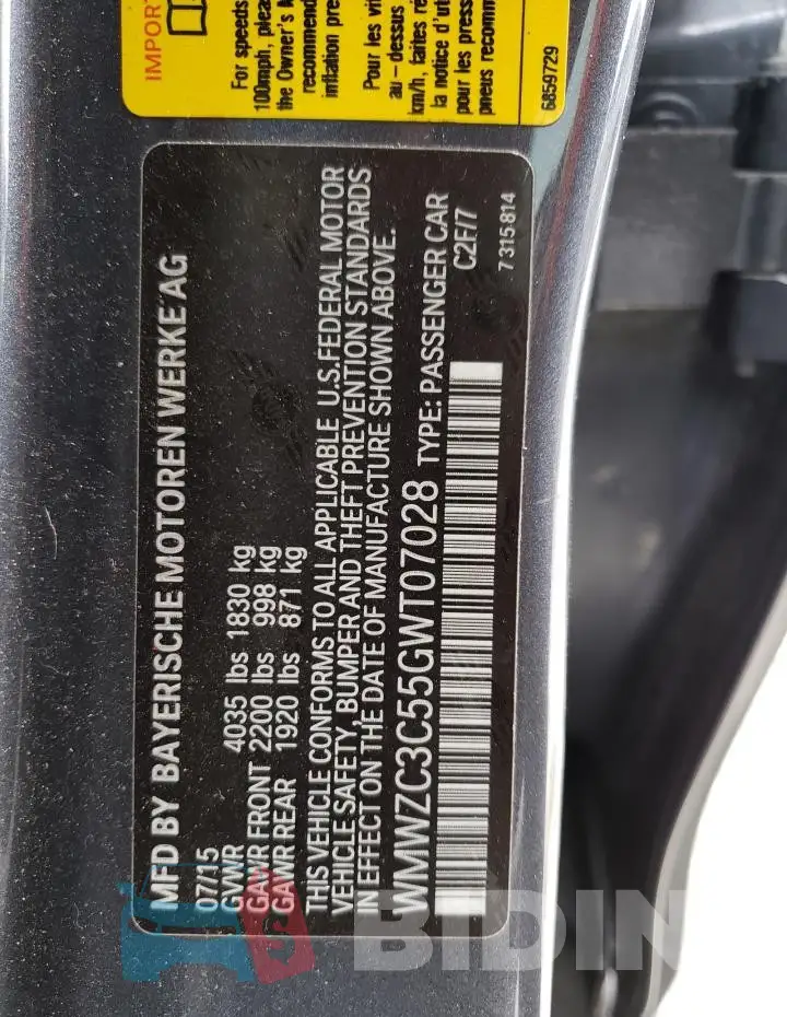 WMWZC3C55GWT07028 Photo# 12