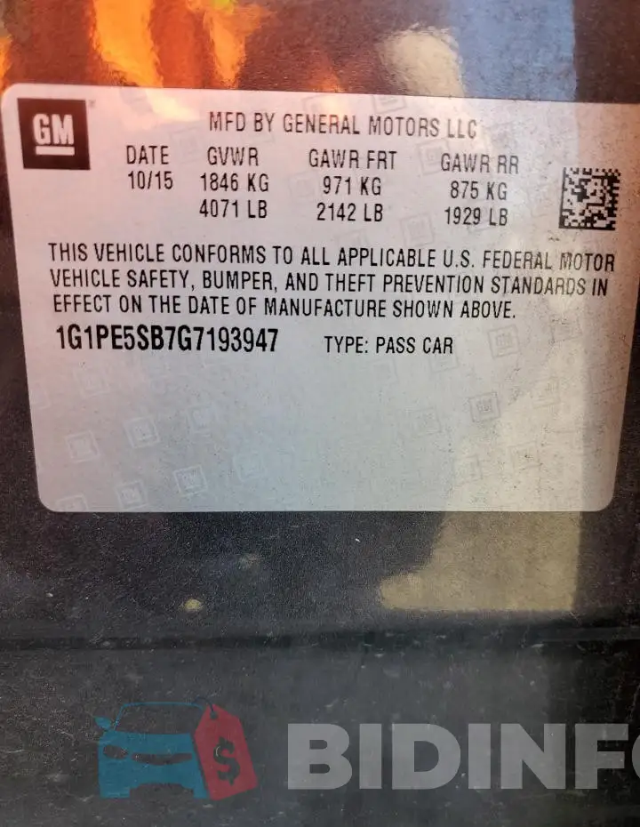 1G1PE5SB7G7193947 Photo# 12
