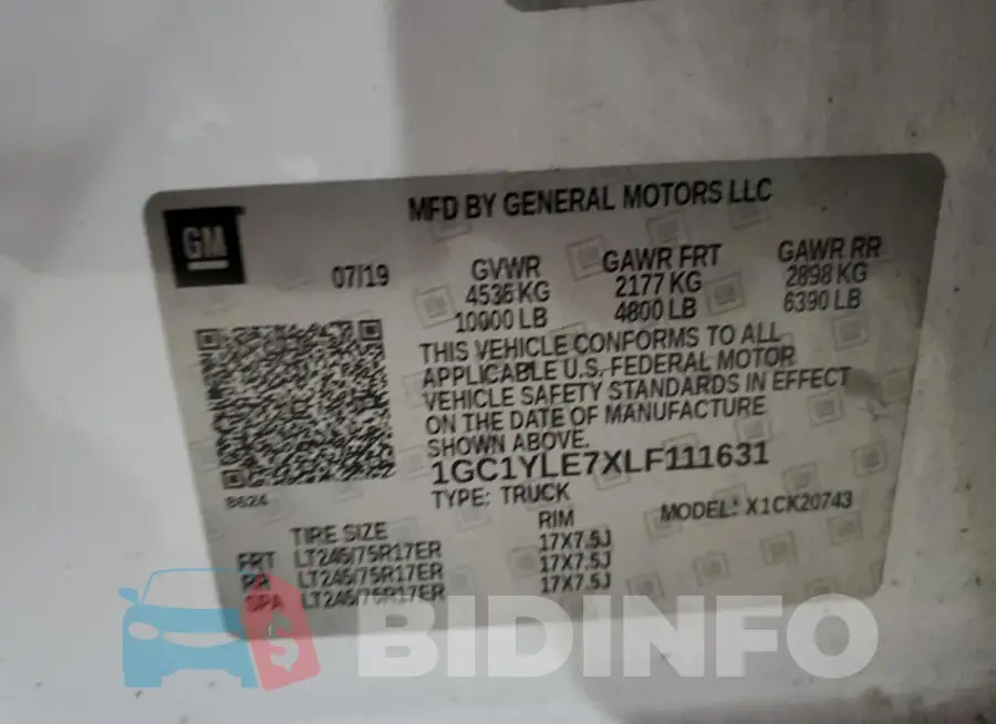 1GC1YLE7XLF111631 Photo# 13