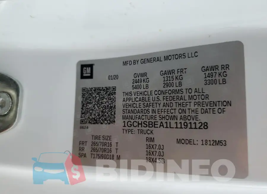 1GCHSBEA1L1191128 Photo# 12