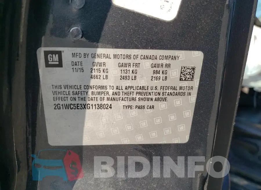 2G1WC5E3XG1138024 Photo# 12