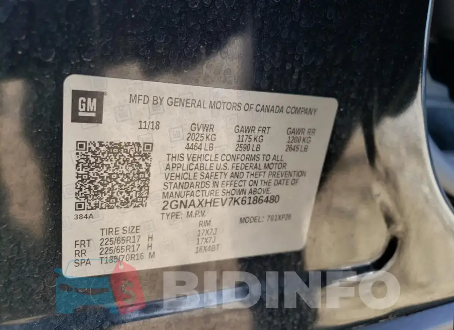 2GNAXHEV7K6186480 Photo# 13