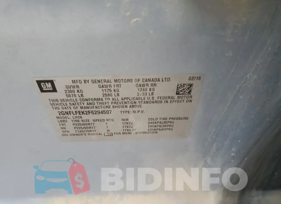 2GNFLFEK2F6294507 Photo# 12