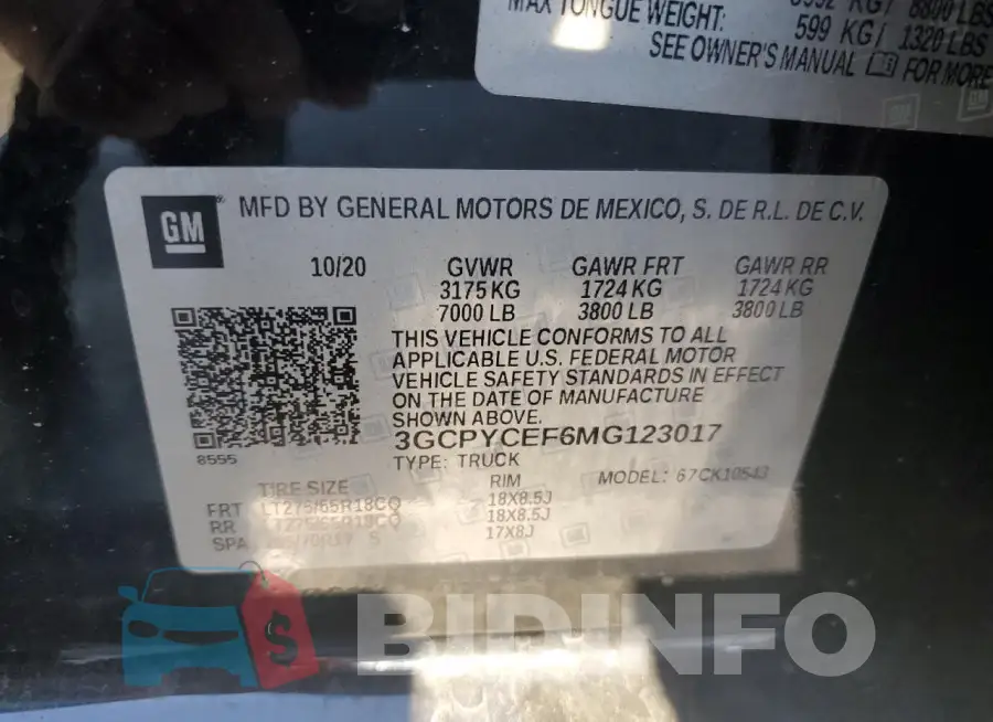 3GCPYCEF6MG123017 Photo# 12