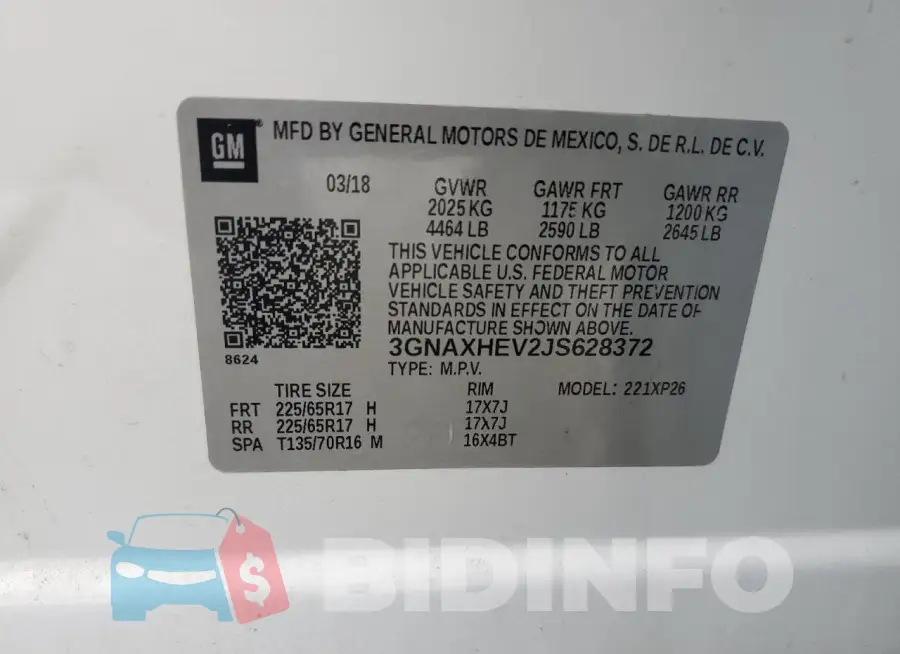 3GNAXHEV2JS628372 Photo# 13
