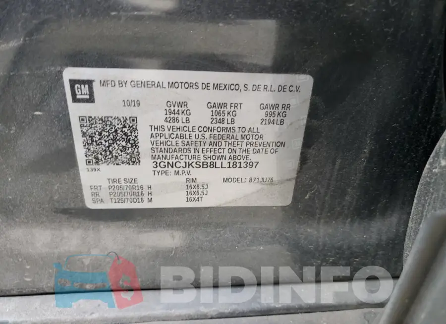 3GNCJKSB8LL181397 Photo# 12