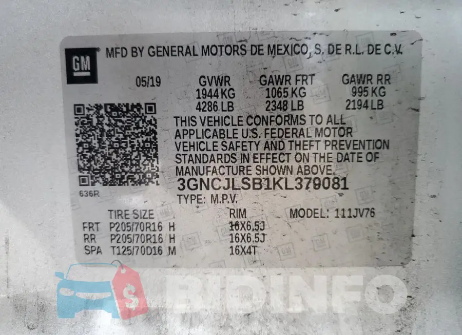 3GNCJLSB1KL379081 Photo# 13