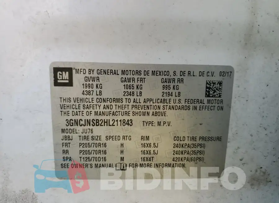 3GNCJNSB2HL211843 Photo# 13