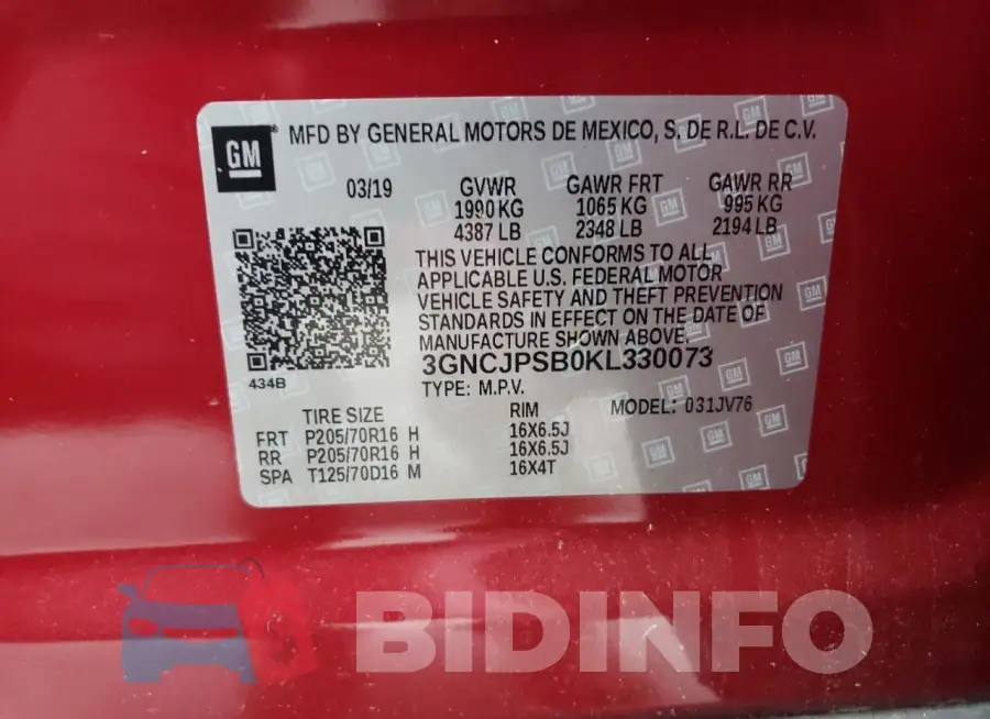 3GNCJPSB0KL330073 Photo# 12