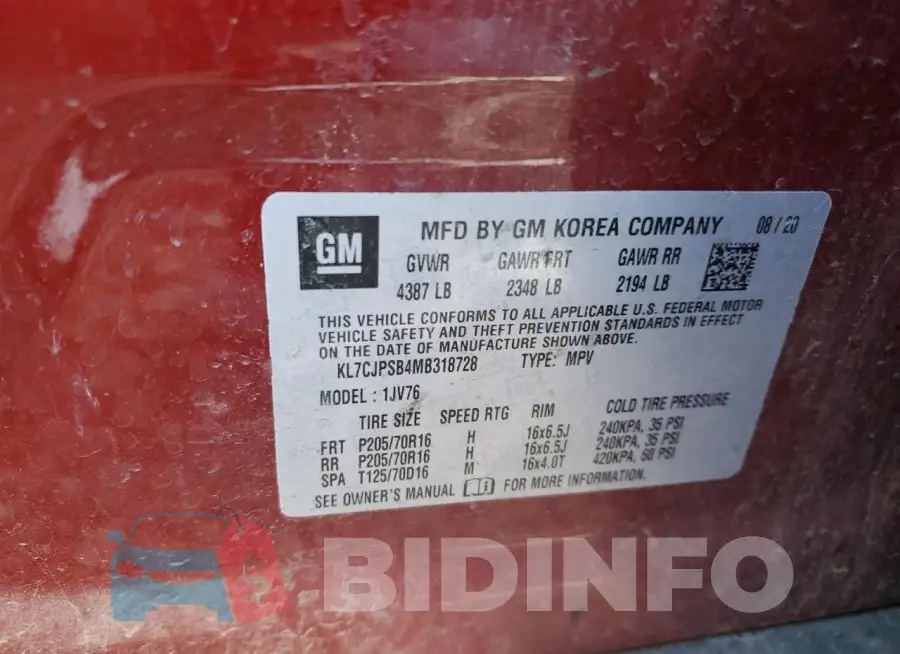 KL7CJPSB4MB318728 Photo# 12
