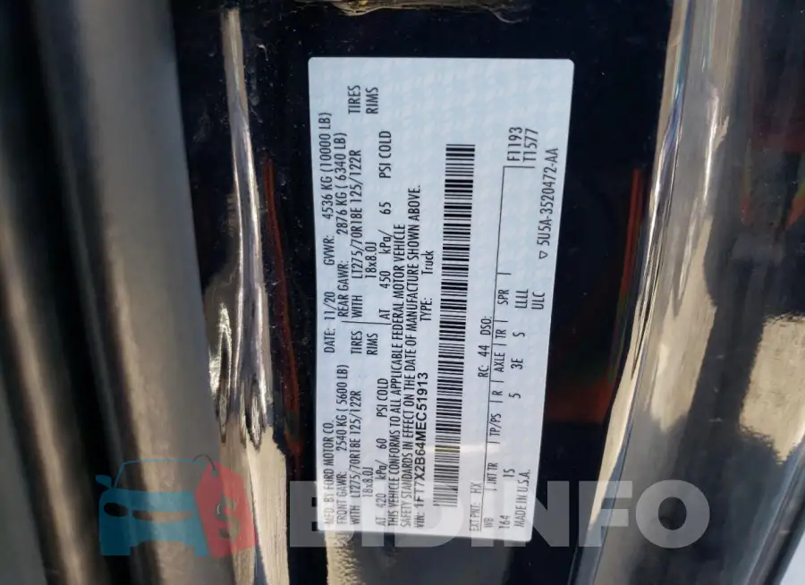 1FT7X2B64MEC51913 Photo# 12