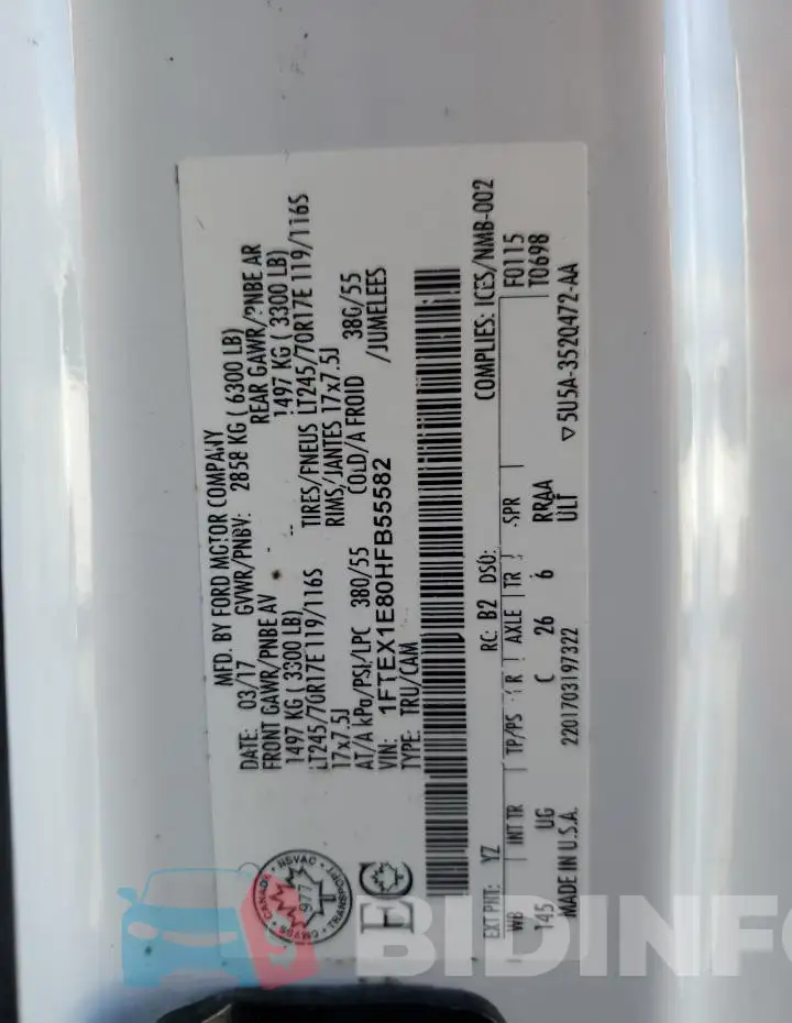 1FTEX1E80HFB55582 Photo# 12