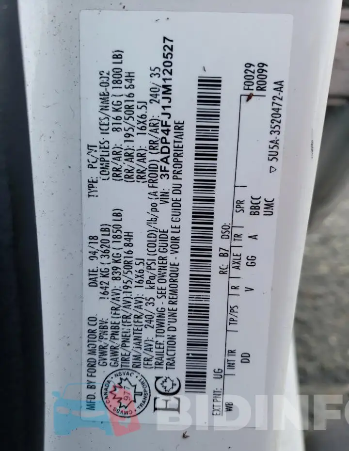 3FADP4FJ1JM120527 Photo# 12