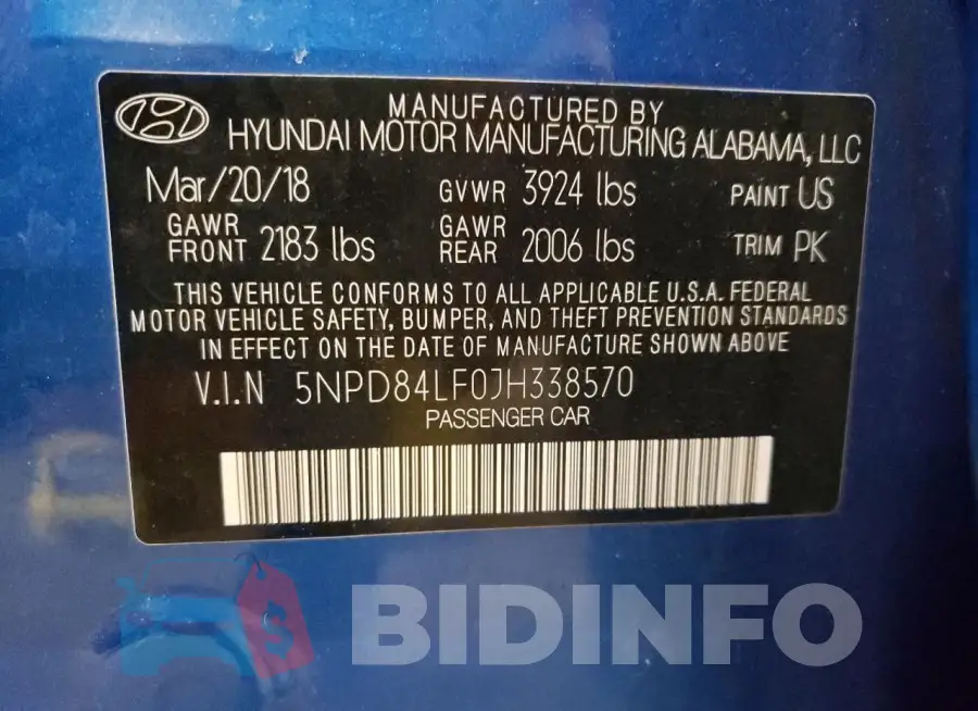 5NPD84LF0JH338570 Photo# 12