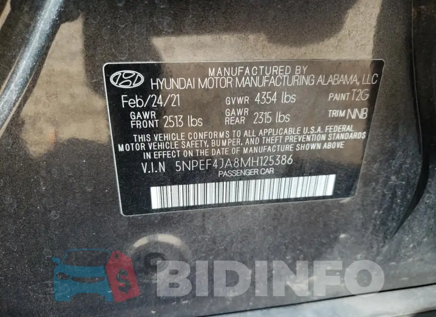 5NPEF4JA8MH125386 Photo# 12
