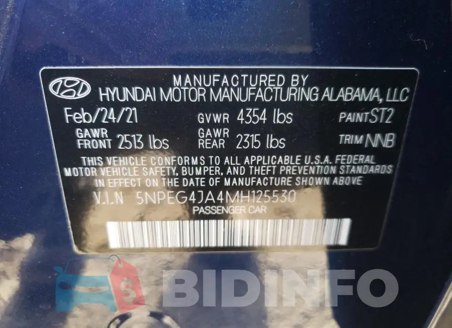 5NPEG4JA4MH125530 Photo# 12