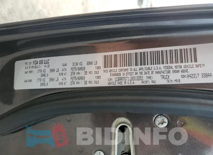 1C6RR7GT1JS312251 Photo# 12