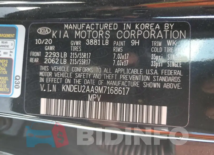 KNDEU2AA9M7168617 Photo# 13