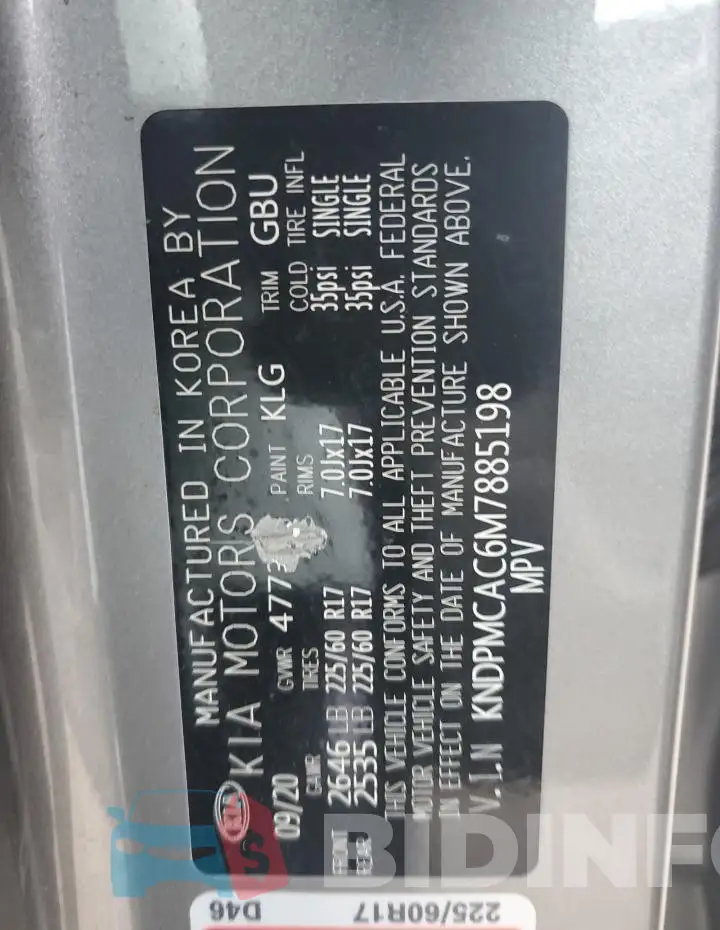 KNDPMCAC6M7885198 Photo# 12