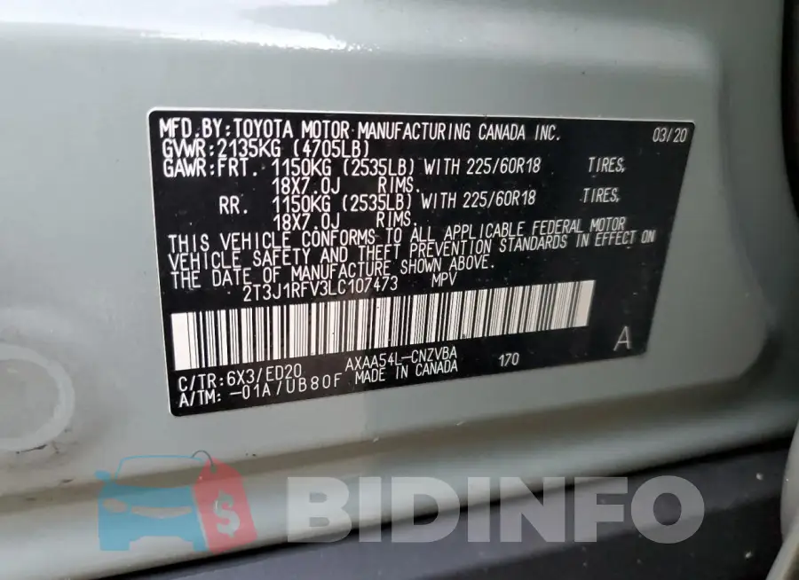 2T3J1RFV3LC107473 Photo# 12