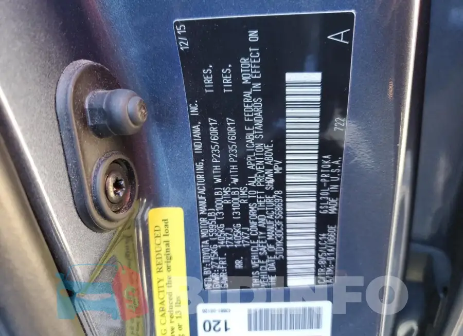 5TDYK3DC3FS686978 Photo# 13