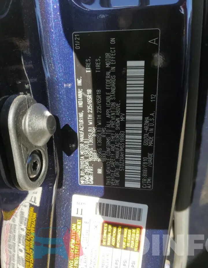 5TDZZRAH1MS518983 Photo# 12