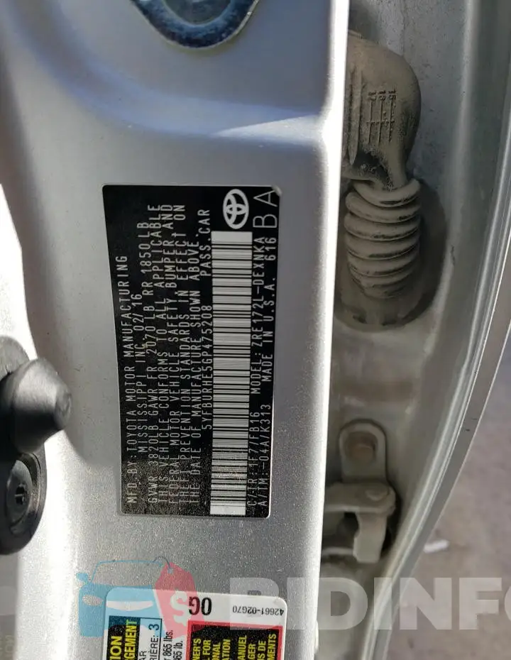 5YFBURHE5GP475208 Photo# 12
