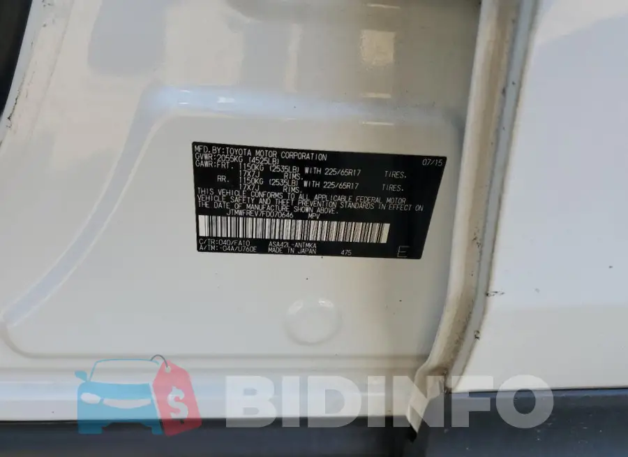 JTMWFREV7FD070646 Photo# 12