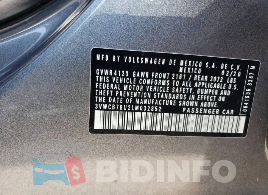3VWCB7BU2LM032852 Photo# 13