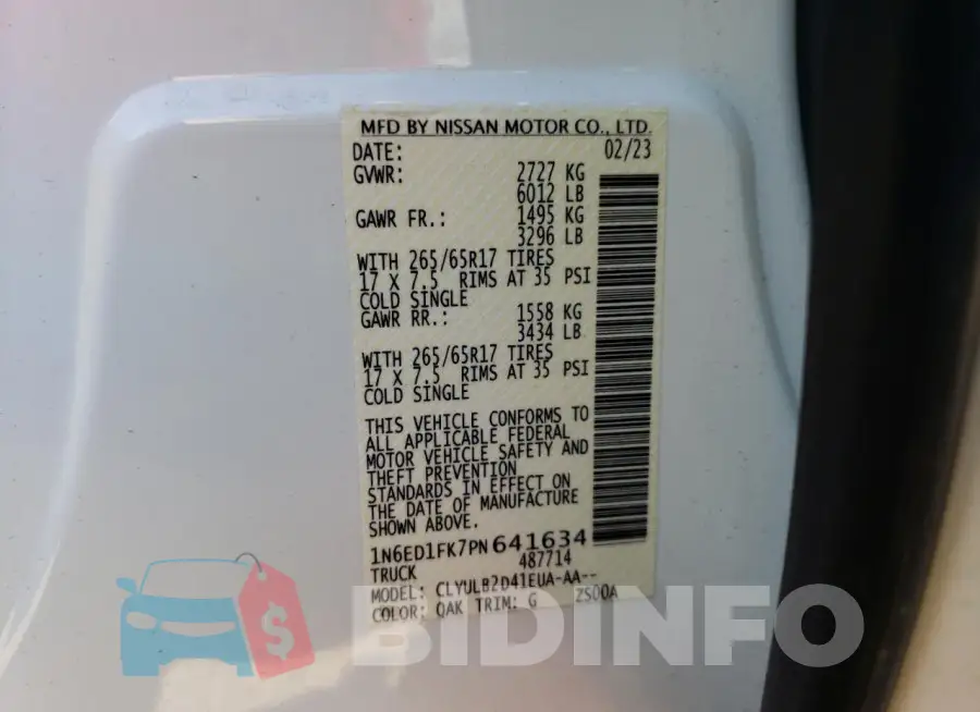 1N6ED1FK7PN641634 Photo# 12