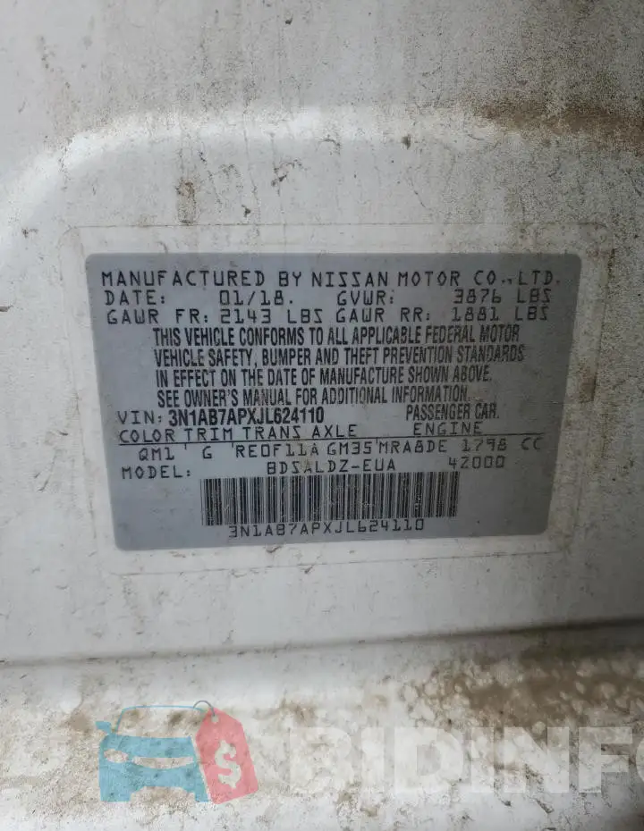 3N1AB7APXJL624110 Photo# 13