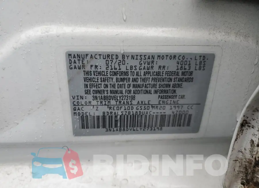 3N1AB8DV6LY273198 Photo# 12