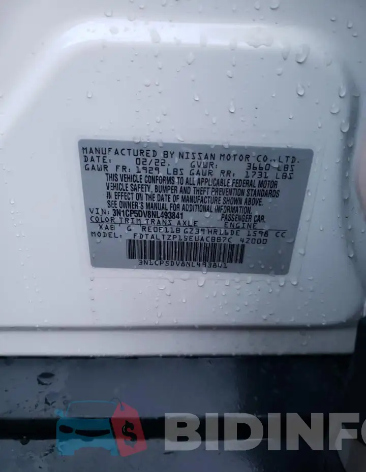 3N1CP5DV8NL493841 Photo# 13