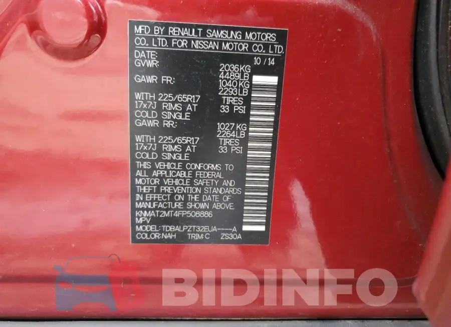 KNMAT2MT4FP508886 Photo# 12