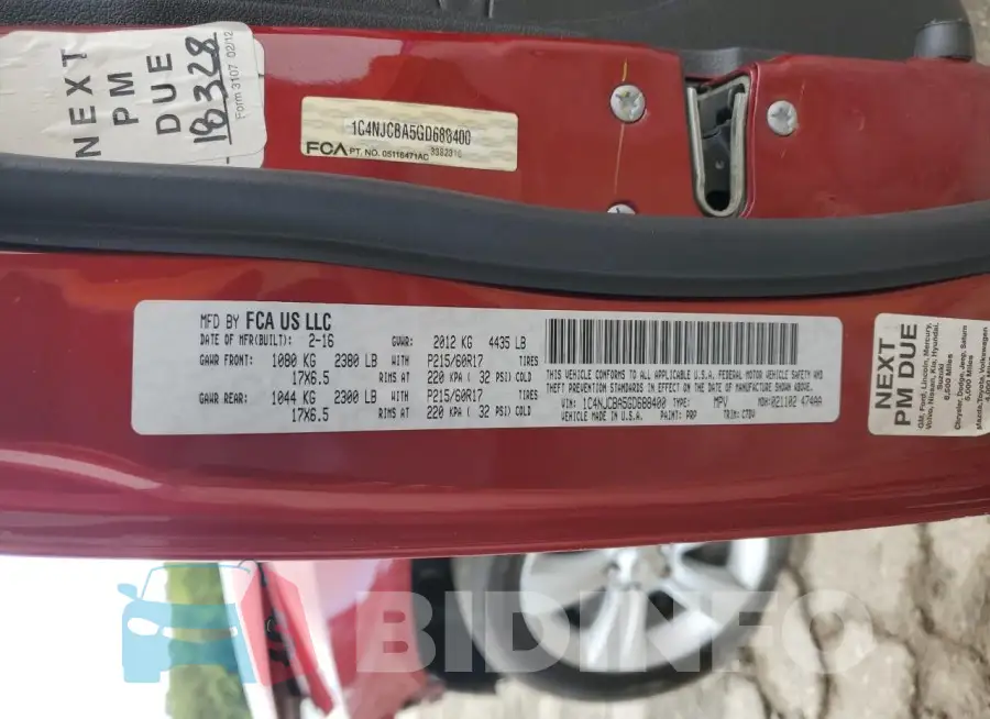 1C4NJCBA5GD688400 Photo# 12