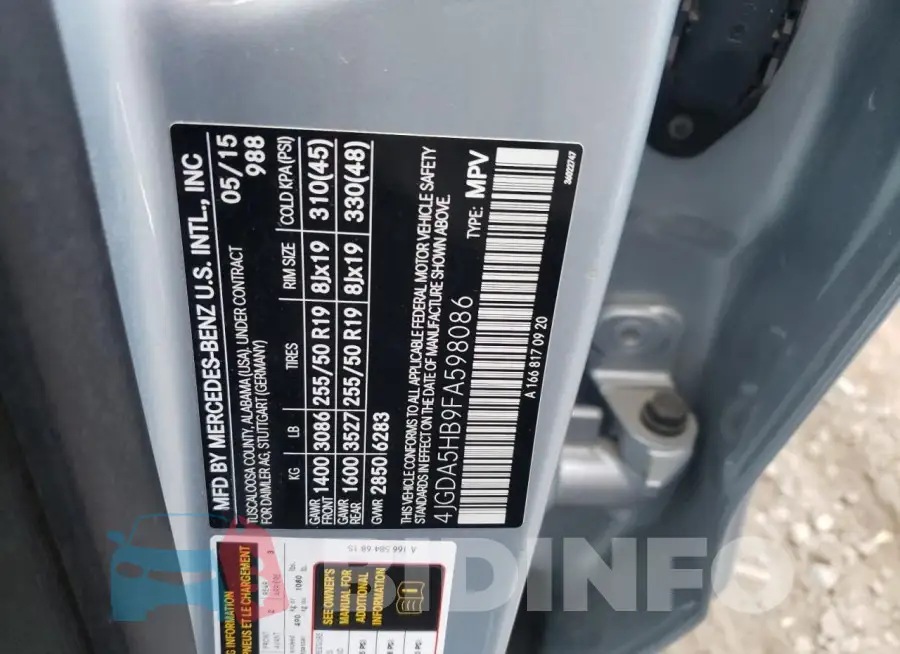 4JGDA5HB9FA598086 Photo# 13