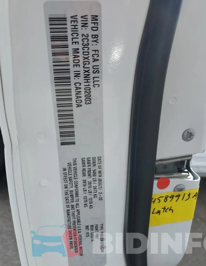 2C3CDXGJXNH102003 Photo# 12