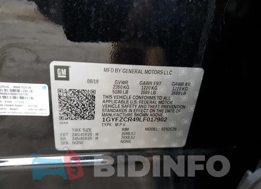 1GYFZCR49LF017902 Photo# 12
