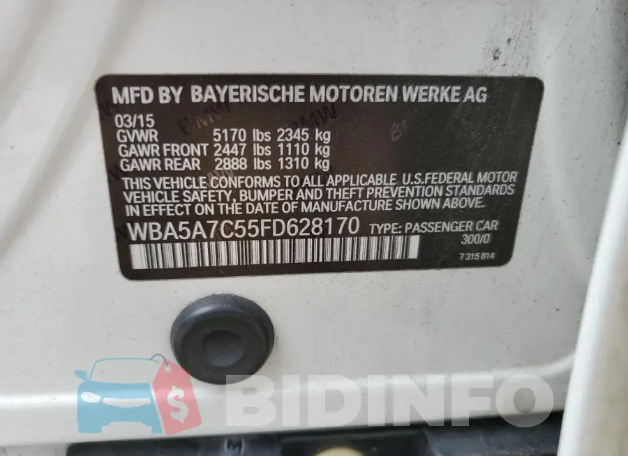 WBA5A7C55FD628170 Photo# 12