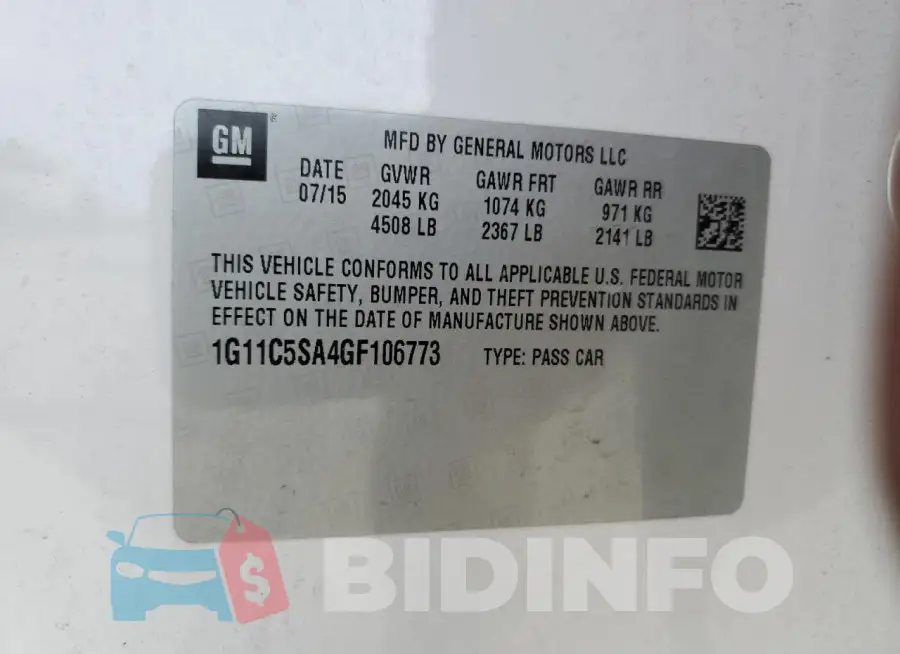 1G11C5SA4GF106773 Photo# 13